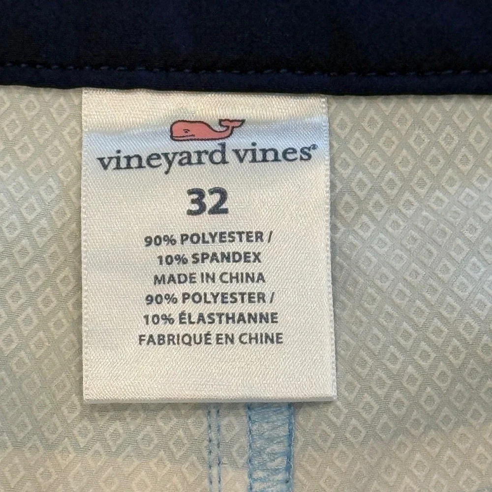 Vineyard Vines Mens 32 Blue Striped Board Shorts Swim Trunks Zipper Pockets